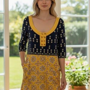 Juicy Couture Yellow and Blue Star Pattern Top
